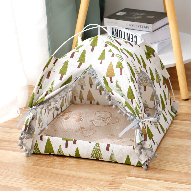 Cat Tent House – Enclosed Pet Bed for Cats and Kittens