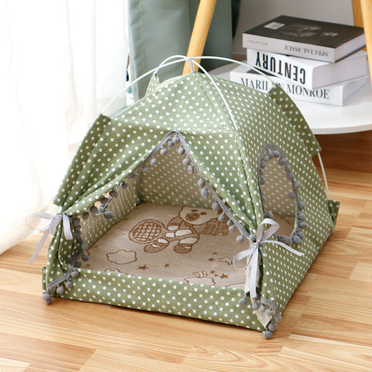 Cat Tent House – Enclosed Pet Bed for Cats and Kittens