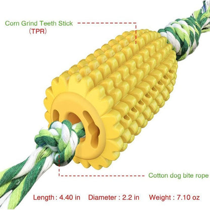 Durable Dog Chew Toy – Squeaky Interactive Corn Cob Toy for Small, Medium & Large Dogs and Puppies