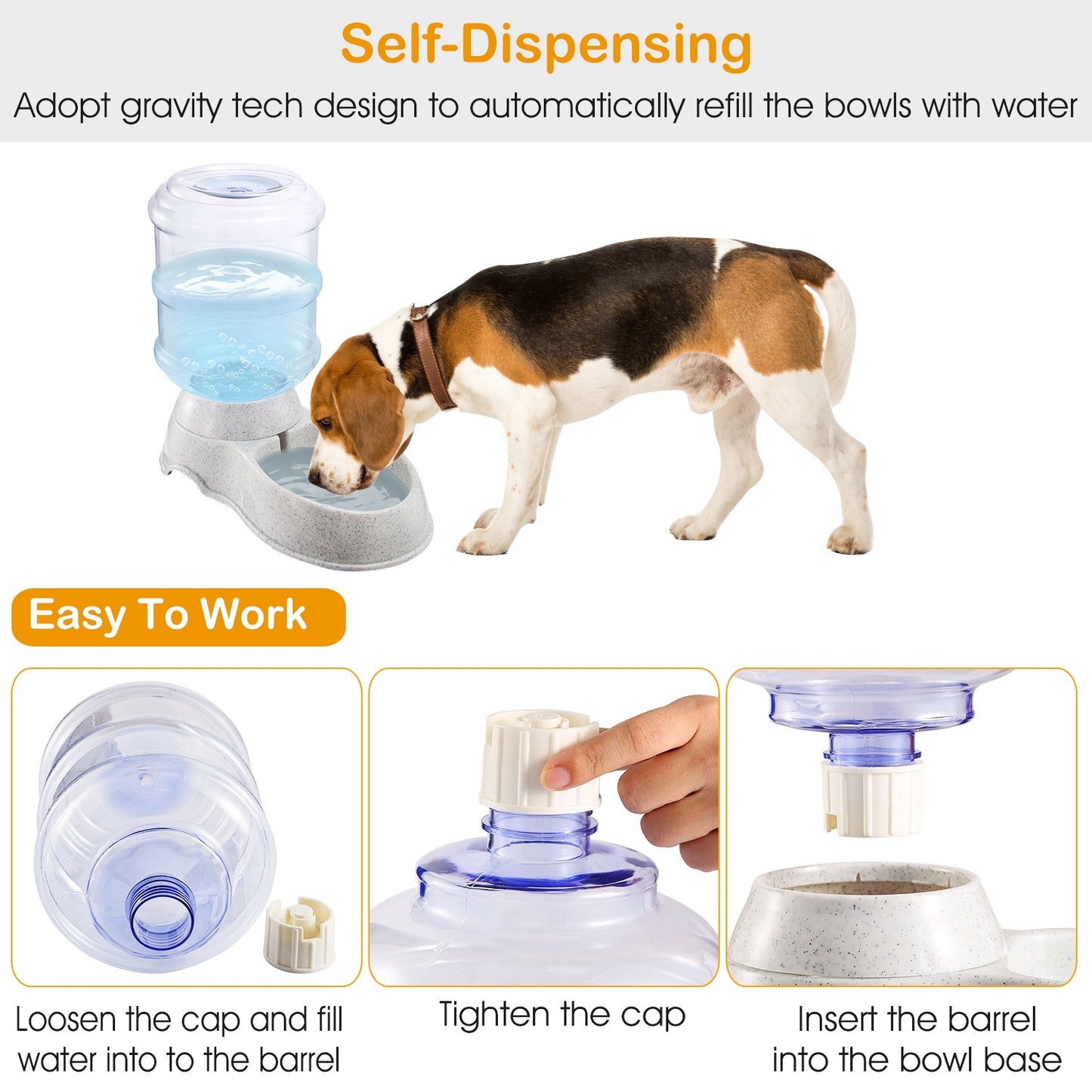 Automatic Pet Water Dispenser – 3.5L / 1Gal Gravity Water Feeder for Dogs and Cats