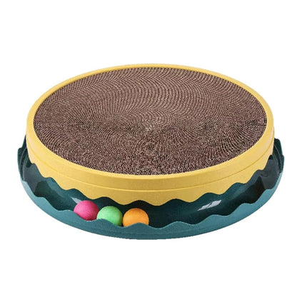 Compass Cat Scratching Post – Interactive Cat Scratcher with Ball & Mouse Toy for Indoor Play and Furniture Protection