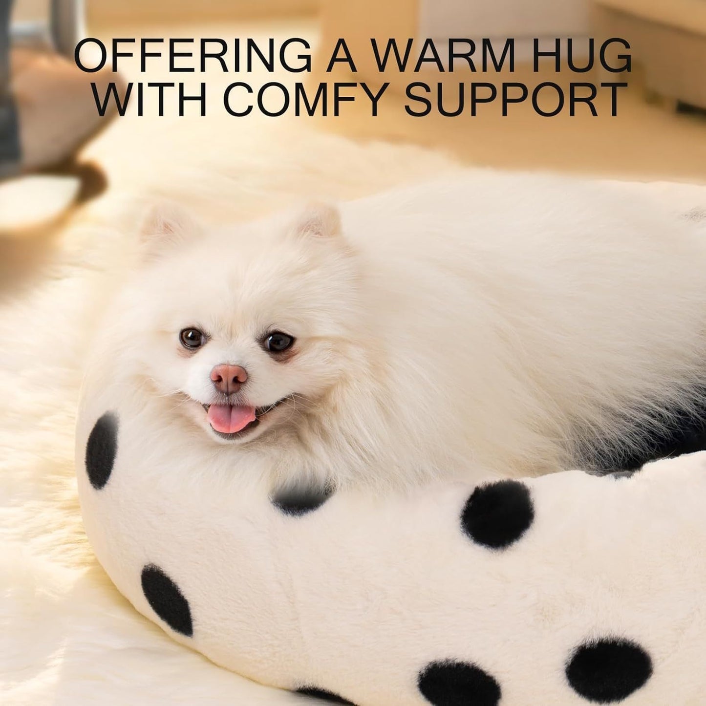 MEWOOFUN Donut Cat Bed – 23" Plush Round Pet Bed for Cats & Small Dogs, Washable with Non-Slip Bottom