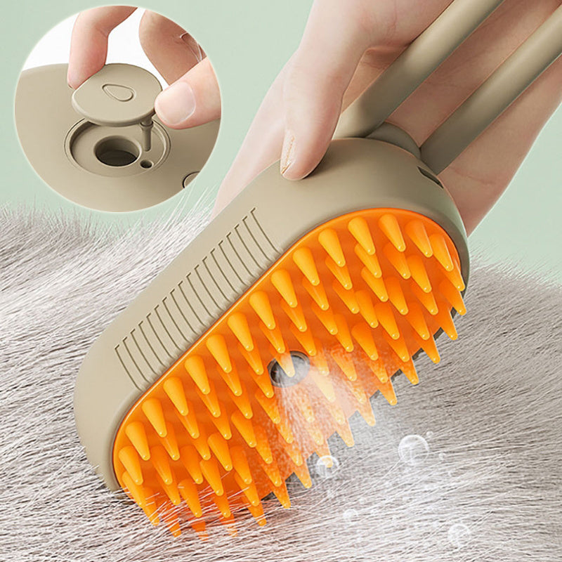 3-in-1 Pet Steam Brush – Electric Spray Grooming Brush for Cats & Dogs