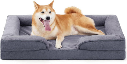 Orthopedic Dog Sofa Bed – Large Supportive Foam Mattress for Dogs with Washable Removable Cover