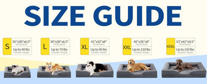 Orthopedic Dog Sofa Bed – Large Supportive Foam Mattress for Dogs with Washable Removable Cover