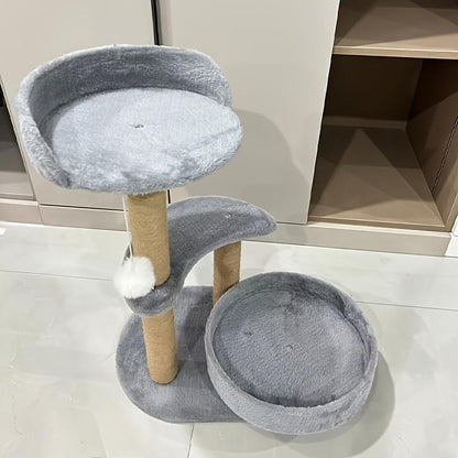 Multi-Layer Cat Tree – Indoor Cat Furniture with Scratching Posts & Interactive Ball Toy