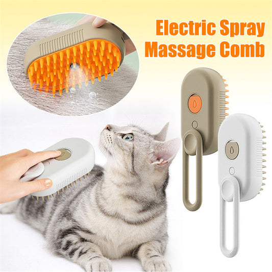 3-in-1 Pet Steam Brush – Electric Spray Grooming Brush for Cats & Dogs