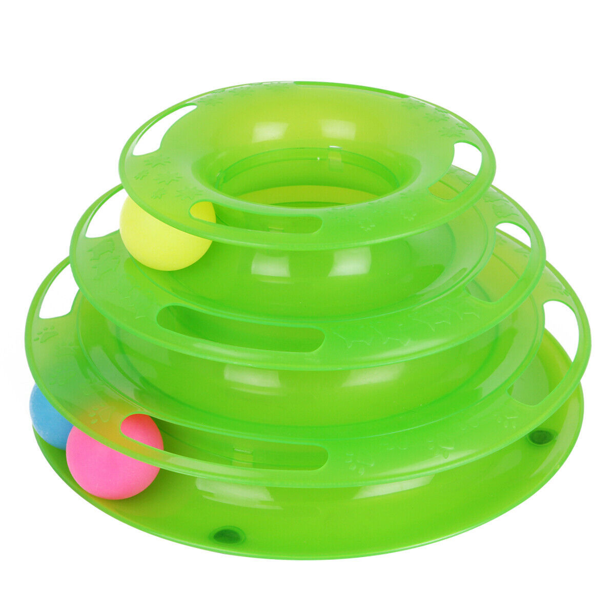 Cat Interactive Ball Tower Toy – 3-Tier Spinning Disk Play Track for Indoor Cats