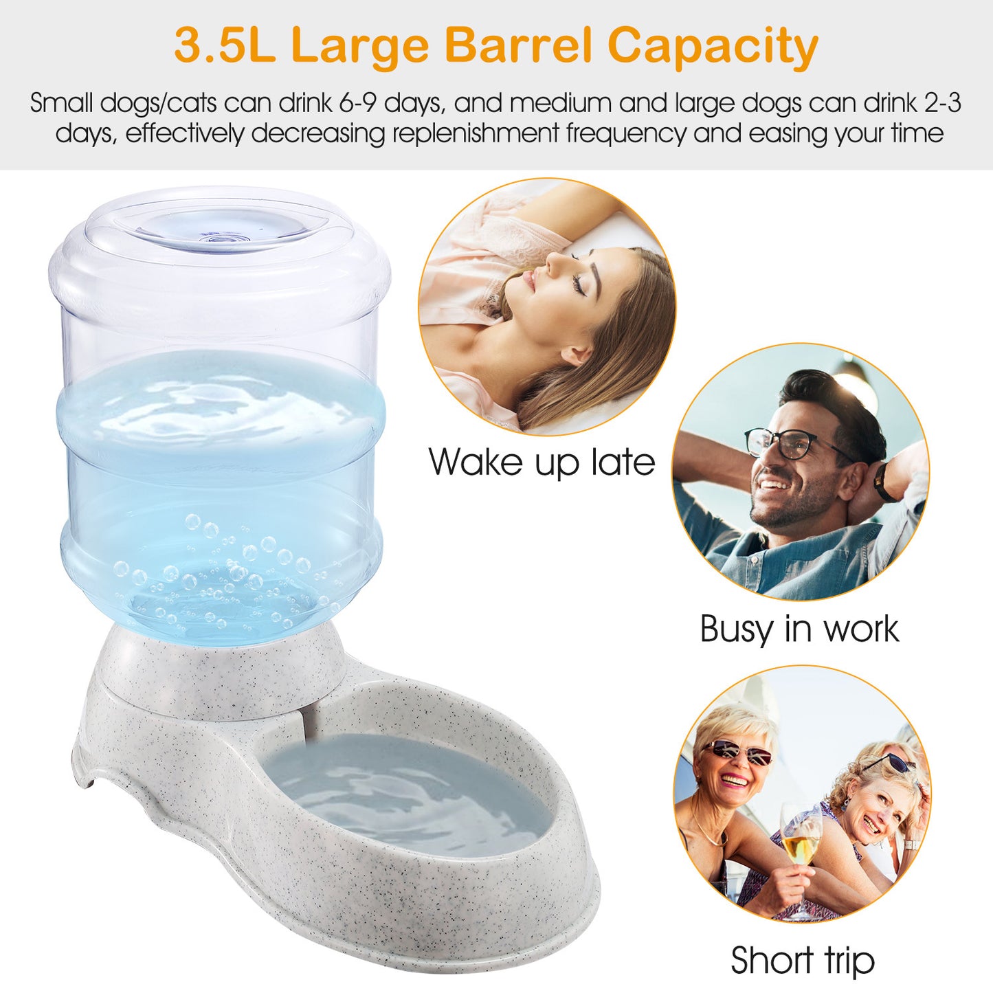Automatic Pet Water Dispenser – 3.5L / 1Gal Gravity Water Feeder for Dogs and Cats