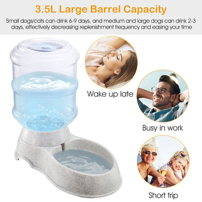 Automatic Pet Water Dispenser – 3.5L / 1Gal Gravity Water Feeder for Dogs and Cats