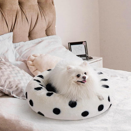 MEWOOFUN Donut Cat Bed – 23" Plush Round Pet Bed for Cats & Small Dogs, Washable with Non-Slip Bottom