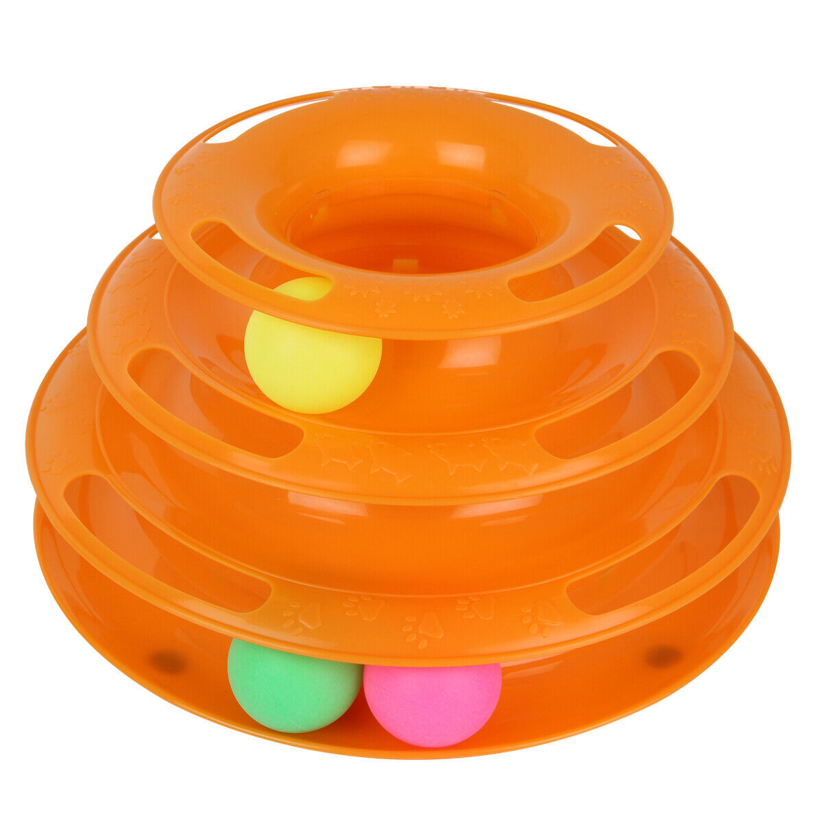 Cat Interactive Ball Tower Toy – 3-Tier Spinning Disk Play Track for Indoor Cats