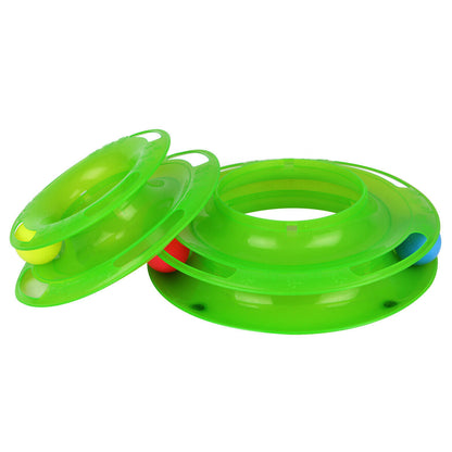 Cat Interactive Ball Tower Toy – 3-Tier Spinning Disk Play Track for Indoor Cats