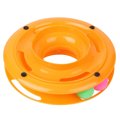 Cat Interactive Ball Tower Toy – 3-Tier Spinning Disk Play Track for Indoor Cats