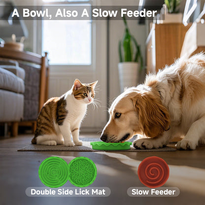 5-in-1 Pet Bowl Set – Multi-Layer Cat & Dog Food and Water Bowls with Fun Hamburger Design