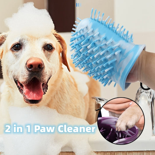 2-in-1 Dog Paw Cleaner Cup – Portable Pet Foot Washer with Soft Brush for Easy Paw Cleaning