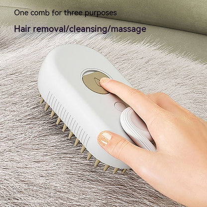 3-in-1 Pet Steam Brush – Electric Spray Grooming Brush for Cats & Dogs