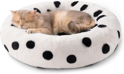 MEWOOFUN Donut Cat Bed – 23" Plush Round Pet Bed for Cats & Small Dogs, Washable with Non-Slip Bottom