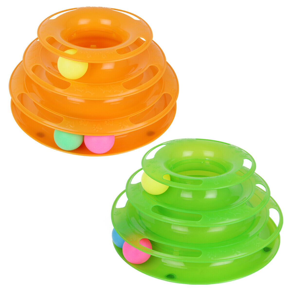 Cat Interactive Ball Tower Toy – 3-Tier Spinning Disk Play Track for Indoor Cats
