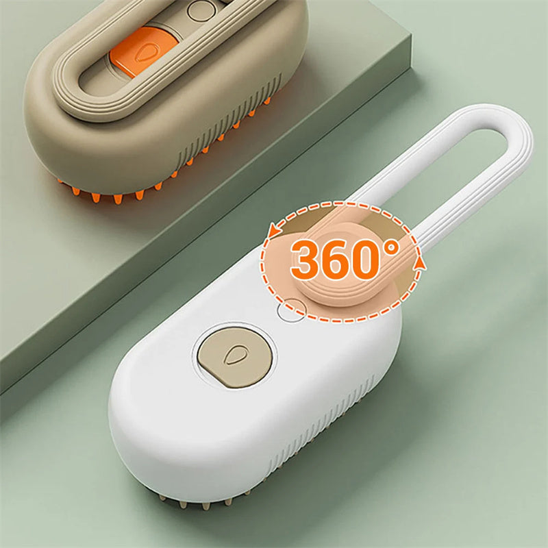 3-in-1 Pet Steam Brush – Electric Spray Grooming Brush for Cats & Dogs