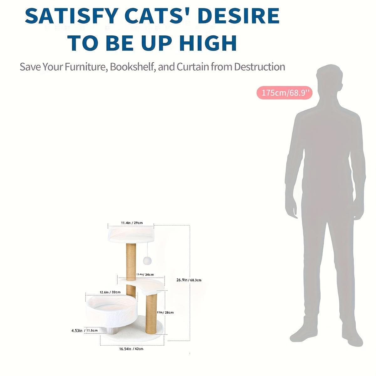 Multi-Layer Cat Tree – Indoor Cat Furniture with Scratching Posts & Interactive Ball Toy