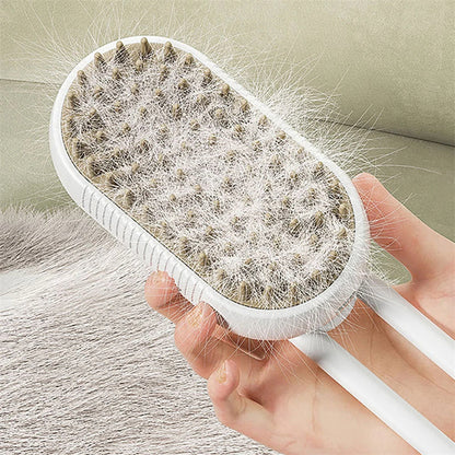 3-in-1 Pet Steam Brush – Electric Spray Grooming Brush for Cats & Dogs