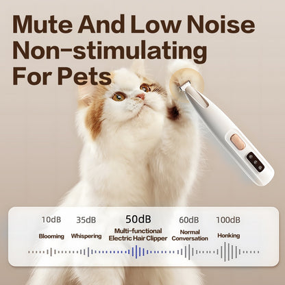 Pet Paw Trimmer – Rechargeable Quiet Grooming Clippers with LED, Cordless & Waterproof, Professional Kit for Dogs & Cats